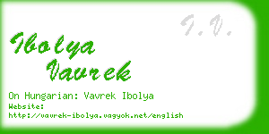 ibolya vavrek business card